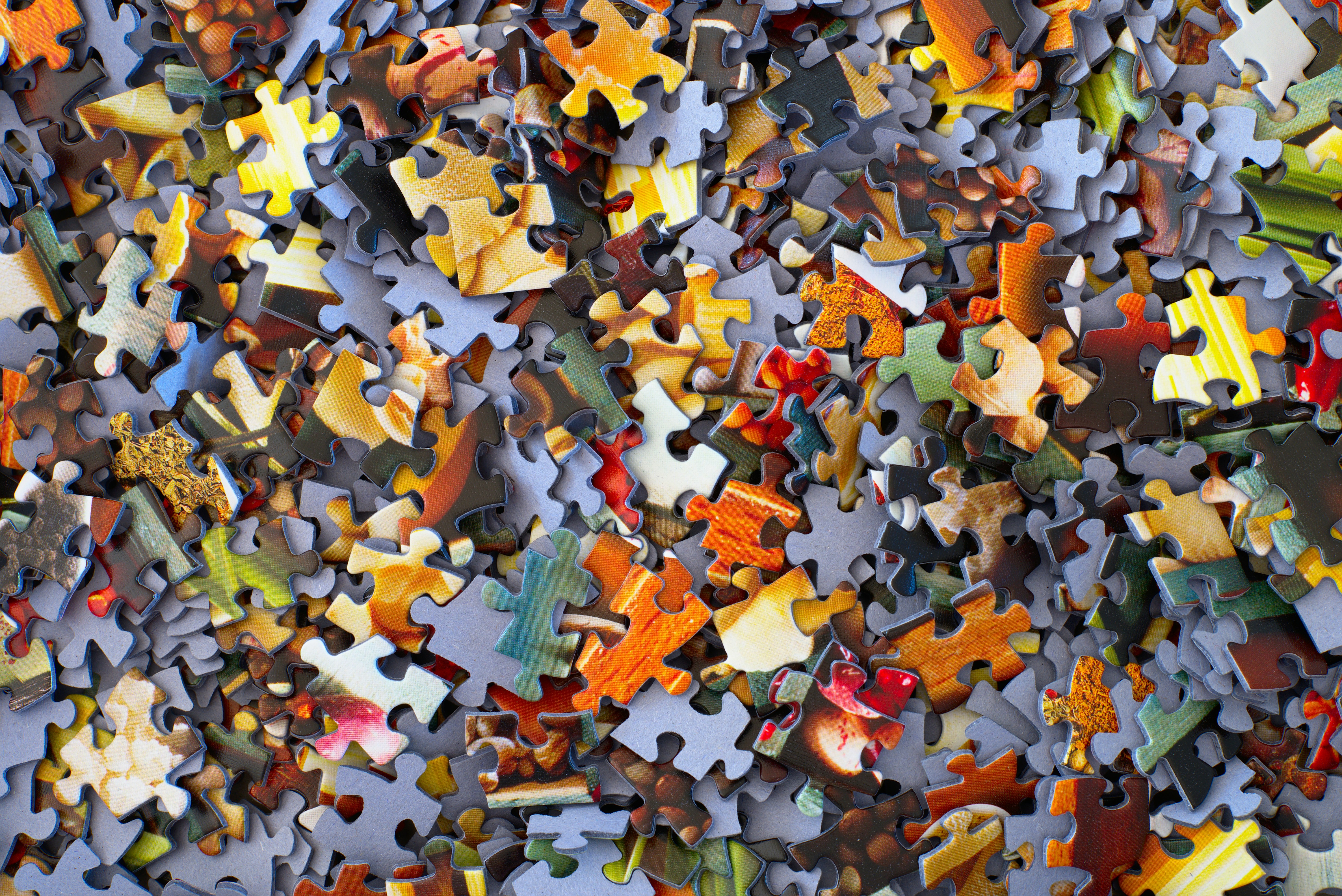 Stack of jigsaw puzzle pieces